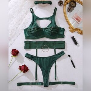 SHEIN Green Strappy Lingerie Set